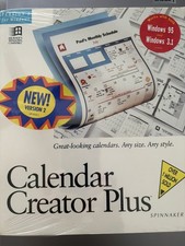 Calendar Creator Plus for Windows Software Vintage SEALED picture