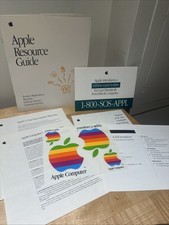 Vintage Apple Mac Resource Manual Guide & Stickers 1980s 1990s Macintosh Rainbow picture