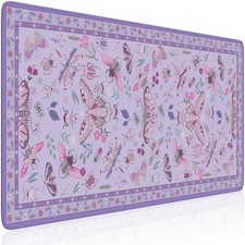 Purple Floral Desk Mat, XL Computer Pad for Office Aesthetics picture
