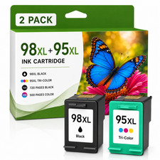 95XL 98XL Ink Cartridges Black Tri-Color 2 Pack Compatible for HP picture