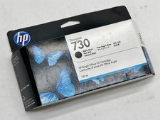 HP 730 130ML Matte Black DesignJet Ink Cartridge P2V65A EXP 10/20 New Sealed picture
