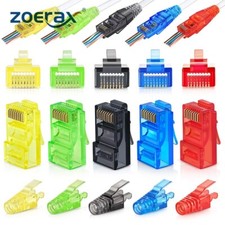 ZoeRax 100PCS RJ45 Cat6 Pass Through Connectors and 100PCS Strain Relief Boots picture