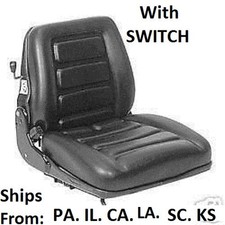 SUSPENSION  WITH SWITCH NEW VINYL FORKLIFT SEAT FITS CLARK CAT HYSTER YALE  picture