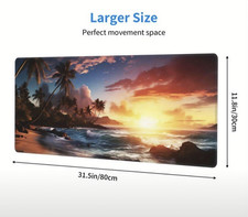 Gaming Desktop Pad Tropical Beach Non-slip Large Mouse Pad for Desk 31.5x11.8 in picture