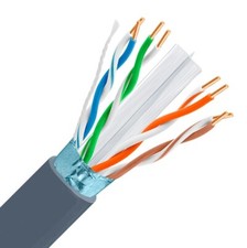 CAT6E Shielded Plenum CMP 600MHz Ethernet Cable 23 AWG Pure Copper Gray 1000FT picture