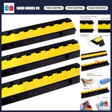 Heavy-Duty Rubber Cable Ramp Protector - 2-Channel Speed Bump, 22000Lbs Capacity picture