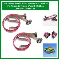 Flat Ribbon Cable 2.54mm Pitch - 2 Row 10 Pin Female 1M IDC Connector (2 Pack) picture