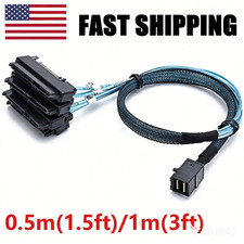 0.5m/1m Mini SAS HDD SFF-8643 to 4 SFF-8482 Connector with Power Port Hard Drive picture