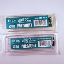 RK-Byte 256MB PC133 SDRAM RAM Matched Pair 32x64 DIMM New Sealed picture