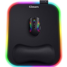 RGB Mouse Pad XL Large Ergonomic Gaming Desk Mat 12x10 Memory Foam Wrist Rest picture