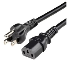 Amazon Basics Black 12 ft Computer Power Cord Lot of 5 New picture