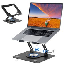360° Rotating Metal Laptop Stand Riser Foldable Computer Notebook Holder Desk picture