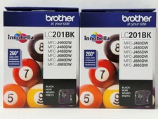 New Genuine Brother LC201 Black 2PK Ink Cartridges MFC-J460DW picture