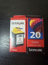 2 pack Lexmark 20 Color Ink Cartridge GENUINE NEW in original packaging picture