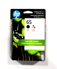 HP #65 2pack Combo Ink Cartridges 65 Black and Color NEW GENUINE picture