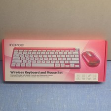 Incipio Wireless Keyboard and Mouse Set Compact Design Media Controls USB Pink picture