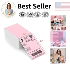 High-Quality 4x6 Pink Thermal Labels - Perfect for Shipping & Branding Needs picture
