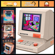Retro Mini Computer Speaker with Pixel Screen, DIY Faces, Portable Sound System picture