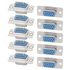 10Pcs DB15 3 Rows 15 Pin Female Solder Type Adapter Connector Straight Socket picture