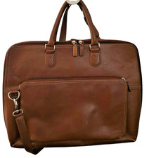 Levenger Briefbag Leather Removable Crossbody Shoulder Strap Brown picture