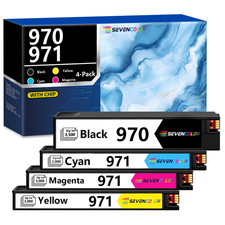 970 Black & 971 Color Ink Cartridges | 4Pack, 1 Black/1Cyan/1Magenta/1Yellow picture
