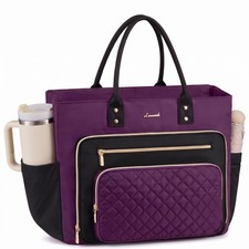 Teacher Nurse Diaper Bag, Purple Laptop Tote Bag for Work picture