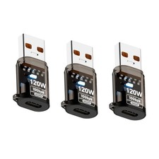 Transparent USB A To USB C Adapter 120W Power Delivery 10Gbps Data 3 Pack picture