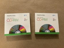 New Sealed 2 - 5 Pack Memorex High Speed CD-RW 12X 700MB 80 Min Rewritable Discs picture