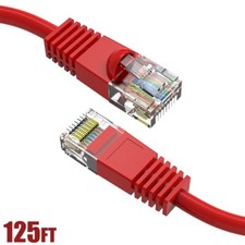 125FT Cat5e RJ45 Ethernet LAN Network Patch Cable UTP Copper Wire Gold 24AWG Red picture