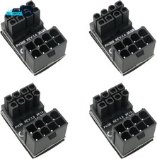 4Pcs GPU VGA Pcie 8Pin Male 180 Degree Angled to 8Pin Female Power Adapter picture
