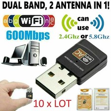 Lot of 10 x AC600 Mbps Dual Band 2.4/5Ghz Wireless USB Mini WiFi Network 802.11 picture