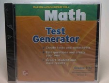 Macmillan/ McGraw- Hill Math Test Generator Grades 1-6 Version 2 CD-ROM NEW B703 picture