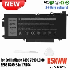 ✅LOT K5XWW Battery For Dell Latitude 7389 7390 L3180 5285 5289 2-in-1 71TG4 60Wh picture