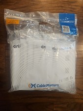 Cable Matters 10-Pack Low Profile 2 Port Keystone Jack Wall Plate in White picture