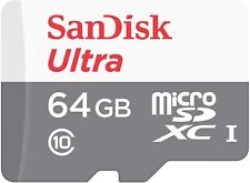 64GB MEMORY CARD SANDISK ULTRA HIGH SPEED MICROSD CLASS 10 for PHONES & TABLETS picture