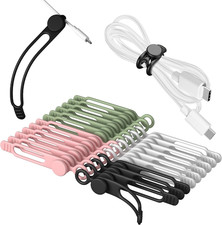 24Pcs Silicone Cable Ties - Reusable & Washable with Locking Buckles picture