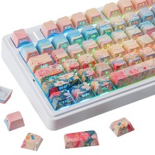 PBT Keycaps Flower Ocean Side Printed Keycap Set Custom Mechanical Keyboard picture