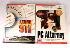 2 Vtg PC Software Packages - Legal 911 (disc) & PC Attorney (Rom) EUC Win 95 3.1 picture