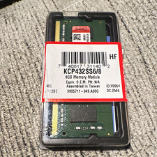 Kingston 8GB DDR4-3200 PC4-25600 260-Pin SO-DIMM RAM KCP432SS6/8 picture