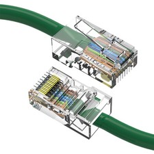 0.5FT Cat5e RJ45 Ethernet LAN Network UTP Non-Booted Patch Cable Copper Green picture