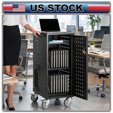 Charging Cart Lockable Steel for Chromebook & Tablet Ventilated Mobile Station picture
