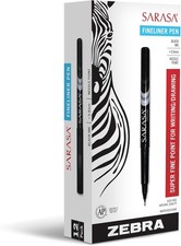 Zebra Pen SARASA Fineliner 0.8mm Black Ink 12 Pack picture