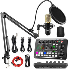 F998 Podcast Equipment Bundle, Live Sound Card with BM-800 Mic picture