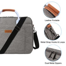 Gray Nylon Travel Business Laptop Bag For 15
