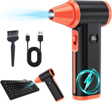 Aire Comprimido Electrico 130000RPM Soplador Inalambrico PC Auto Hogar Naranja picture