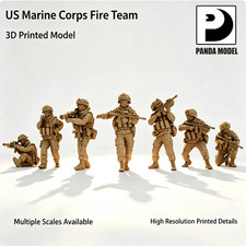 1/72/64/48 US Marine Corps Fire Team Unpainted Model 3D Printed picture