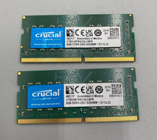 Lot Of 2 Crucial DDR4 8GB Each(2 x 8GB = 16GB)PC4 3200MHz RAM Memory Green B/SML picture