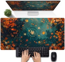 Maple Leaves Desk Mat Gaming Mouse Pad Large, Extended Desk Pad Full Desk Cover picture