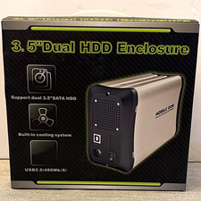Dual 3.5in SATA II HDD Enclosure USB 2.0 Built-In Cooling ADA-3541S picture