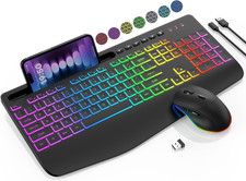 Wireless Keyboard and Mouse Combo - 9 Backlit Effects, 2.4Ghz | Ergo Wrist picture